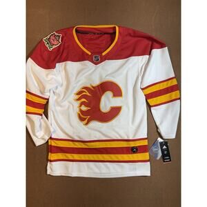 New W Tags NWT Calgary Flames Heritage Classic Jersey Fight Strap Size 50 Blank